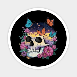 Floral Skull: Beauty and Darkness in Harmony Magnet